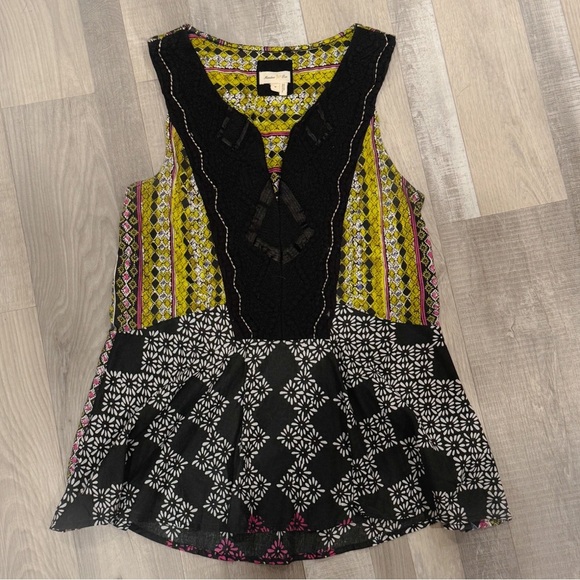 Anthropologie Meadow rue floral empire waist embroidered top ❤️ - Picture 3 of 7